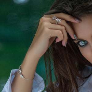 Bracelet ESSENCE Argenté & Blanc - Mademoiselle Jolie Paris