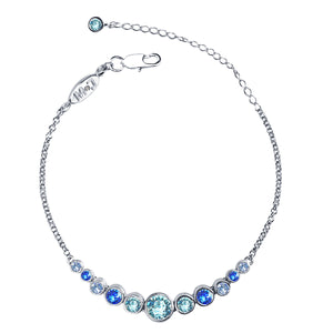 Bracelet RONDELLE Argenté & Bleu Azure - Mademoiselle Jolie Paris
