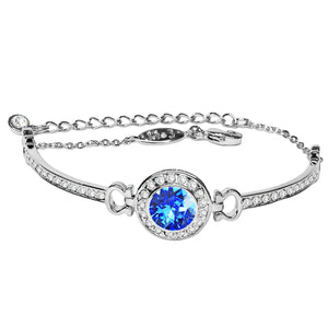 Bracelet ISABELLE Argenté & Bleu Saphir - Mademoiselle Jolie Paris